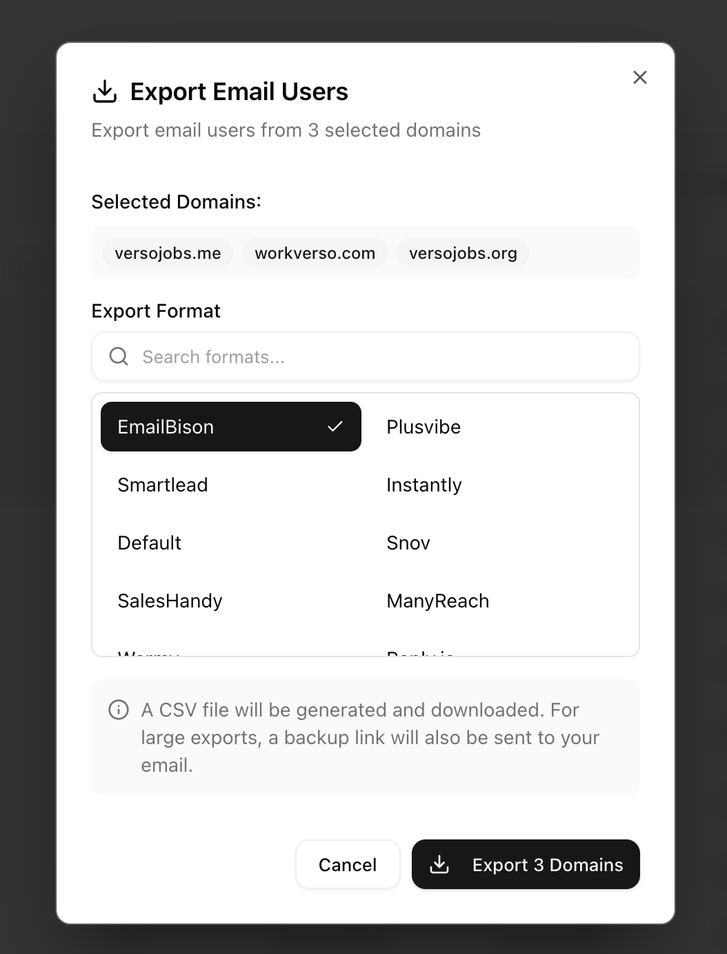 Export for all major platforms