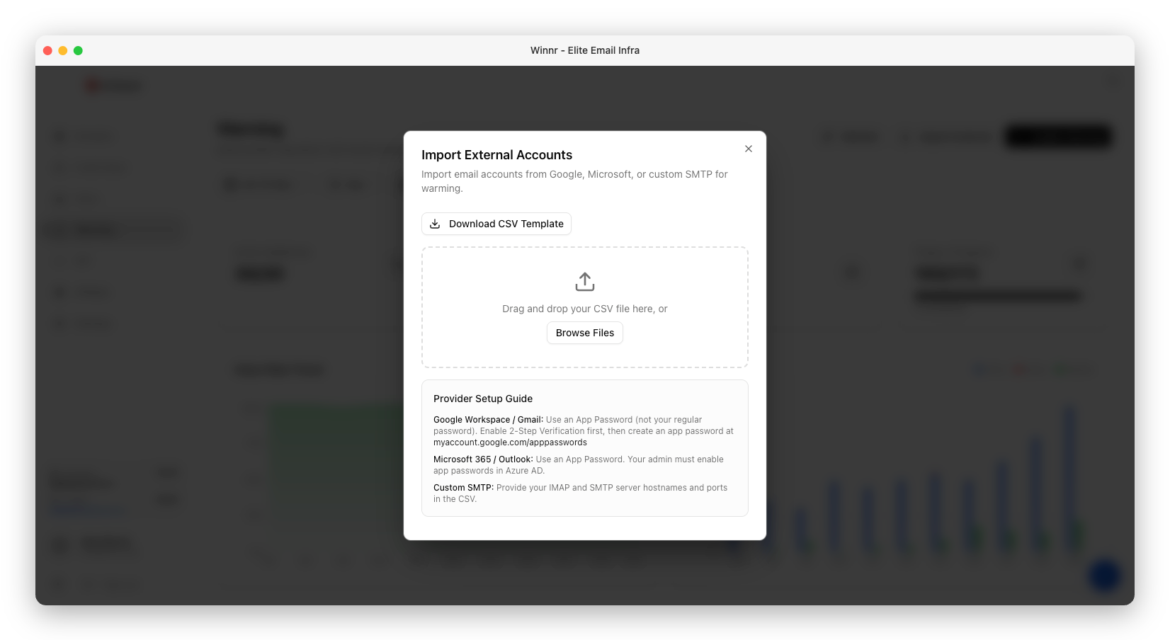 Import external accounts